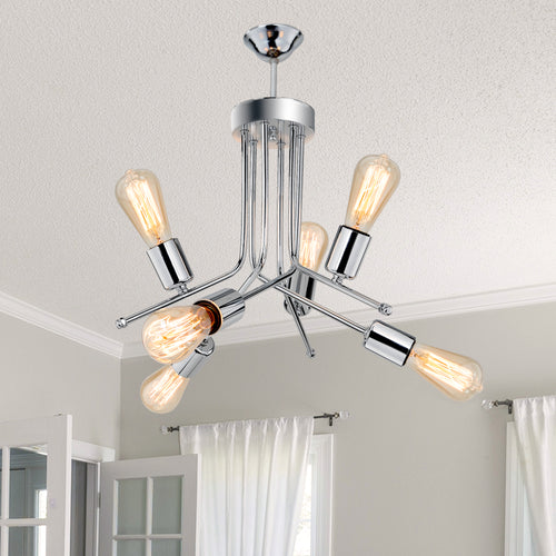 Plafoniera 'Halesowen' a 6 Fonti di Luce - Lampadario in Metallo Senza Paralume - Vari Colori [lux.pro]