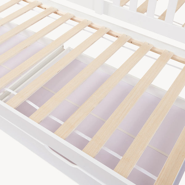 Letto a Casetta per Cameretta Aarghonmaa in Legno di Pino con Letto Estraibile e 2 Cassetti 90x200 cm [en.casa]