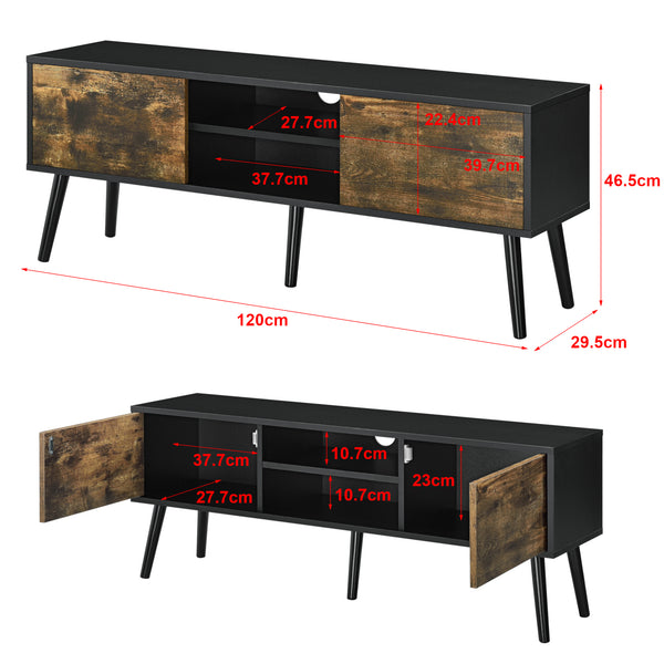 Mobile Porta TV Eskilstuna a 2 Ante e Ripiani 120 x 30 x 47 cm [en.casa]