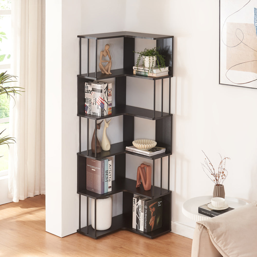 Scaffale Angolare Afrel con 5 Ripiani Aperti 160x54x54 cm - Vari Colori [en.casa]