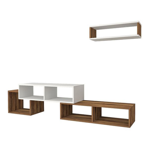 Set da tavolo TV Malvik 2 pz. con scaffale [en.casa]