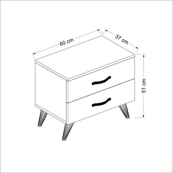 Comodino Allerød 51x60x37cm in vari colori [en.casa]