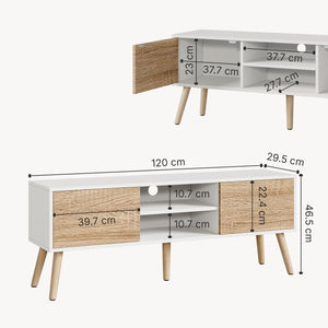 Mobile TV Eskilstuna con 2 ante e 2 ripiani [en.casa]