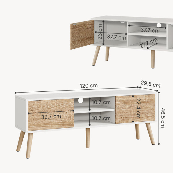 Mobile TV Eskilstuna con 2 ante e 2 ripiani [en.casa]