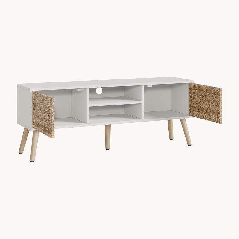 Schizzo in scala Mobile Porta TV Eskilstuna a 2 Ante e Ripiani 120 x 30 x 47 cm [en.casa]