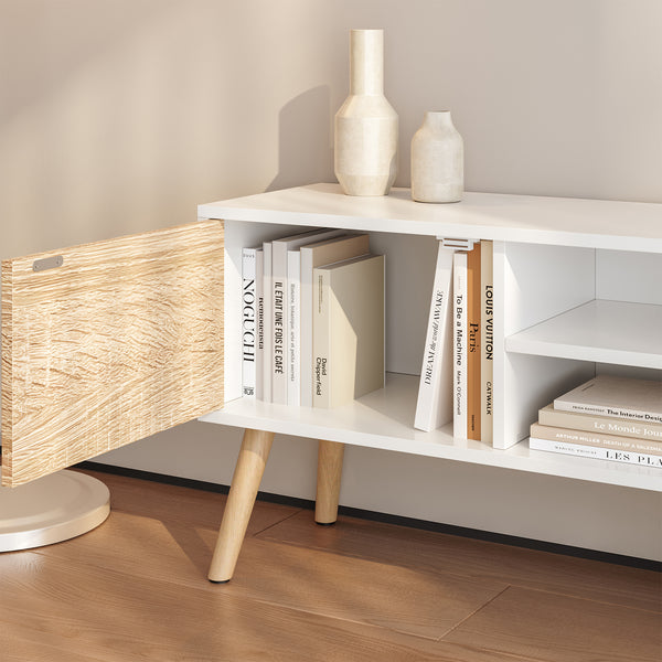 Mobile TV Eskilstuna con 2 ante e 2 ripiani [en.casa]