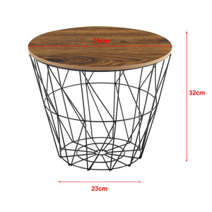 [en.casa] Set da 2 Tavolini a Forma di Cestello in 2 Misure Diverse con Piano Rimovibile Portaoggetti Pratico Multiuso