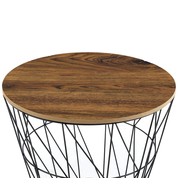 [en.casa] Set da 2 Tavolini a Forma di Cestello in 2 Misure Diverse con Piano Rimovibile Portaoggetti Pratico Multiuso