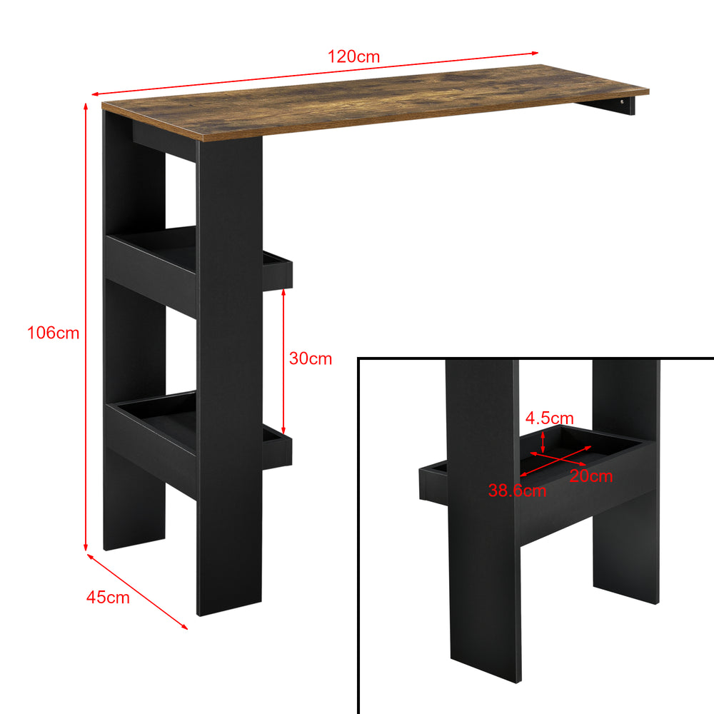 Tavolo bar Bromölla 120x45x106 cm vari colori en.casa - premiumXL