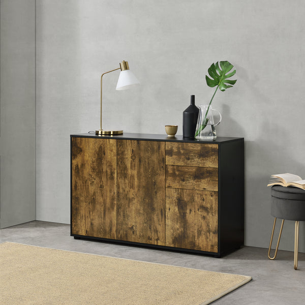 Credenza Paarl Comò con 2 Cassetti e 3 Ante per Soggiorno Camera da Letto [en.casa]