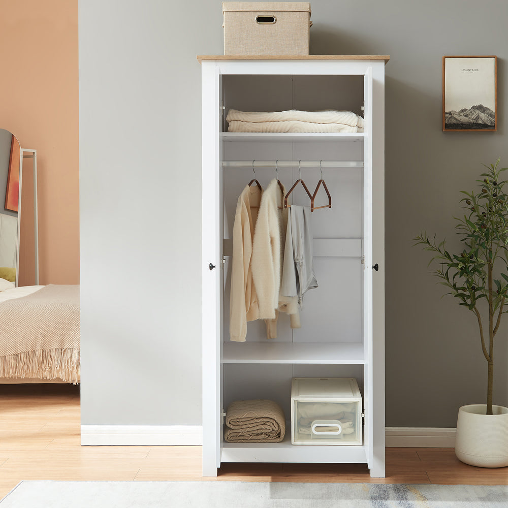 Armadio per Guardaroba Trorjam con Barra Appendiabiti e Scomparti 175 x 80 x 52 cm [en.casa]