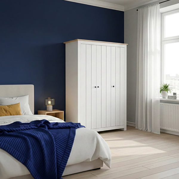 Armadio Guardaroba Vasand a 3 Ante con Barre Appenditi e Ripiani [en.casa]