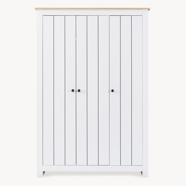 Armadio Guardaroba Vasand a 3 Ante con Barre Appenditi e Ripiani [en.casa]