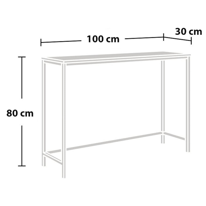 Schizzo in scala Tavolo a Consolle Kronoby da Ingresso 100 x 30 x 80 cm - Vari Colori e Materiali [en.casa]