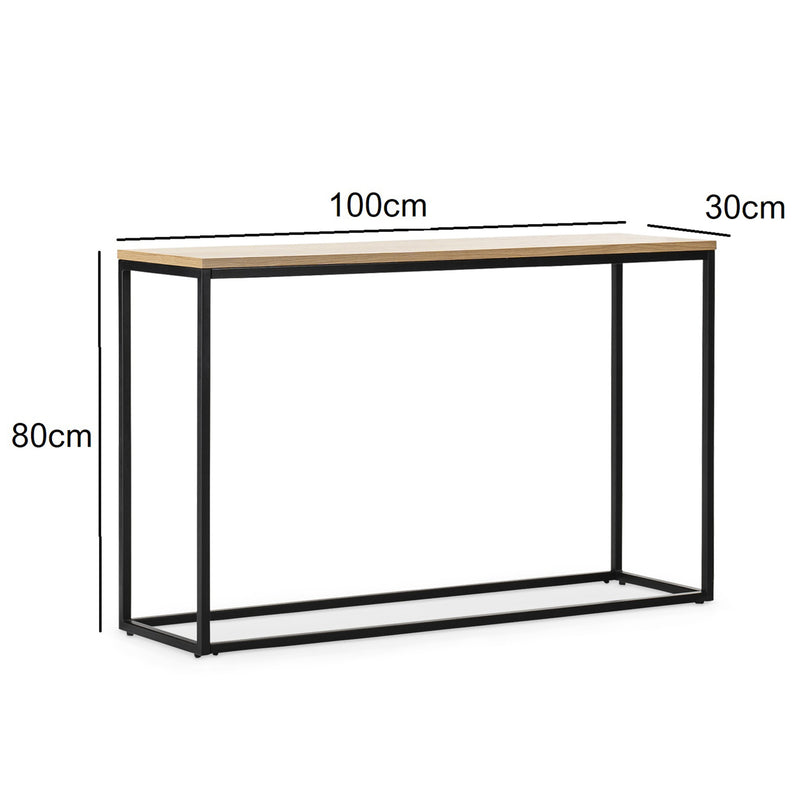 Schizzo in scala Tavolo a Consolle Kittilä con Telaio Rettangolare in Metallo 80 x 100 x 30 cm - Vari Colori [en.casa]