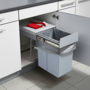 Pattumiera Estraibile Froland con 2 o 3 Bidoni Sotto Lavello - Capacitá varie - 48 x 34 x 42 cm Grigio [en.casa] 