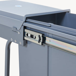 Pattumiera Estraibile Froland con 2 o 3 Bidoni Sotto Lavello - Capacitá varie - 48 x 34 x 42 cm Grigio [en.casa] 