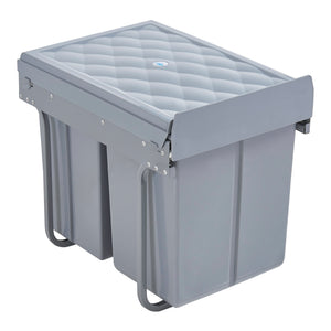 Pattumiera Estraibile Froland con 2 o 3 Bidoni Sotto Lavello - Capacitá varie - 48 x 34 x 42 cm Grigio [en.casa] 