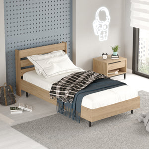 Struttura Letto Singolo Vesanto 100 x 200 cm con Testiera Alta [en.casa] 