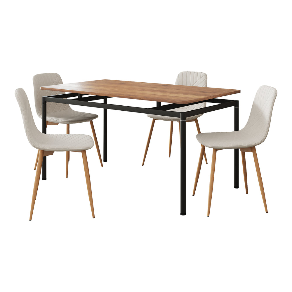 Set da Pranzo Hemnes Tavolo 140x80 cm con 4 Sedie [en.casa]