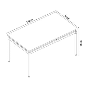 Set da Pranzo Hemnes Tavolo 140x80 cm con 4 Sedie [en.casa]