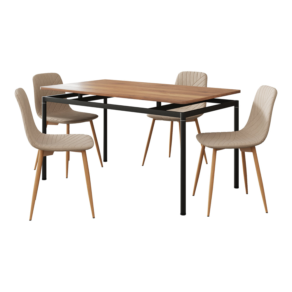 Set da Pranzo Hemnes Tavolo 140x80 cm con 4 Sedie [en.casa]