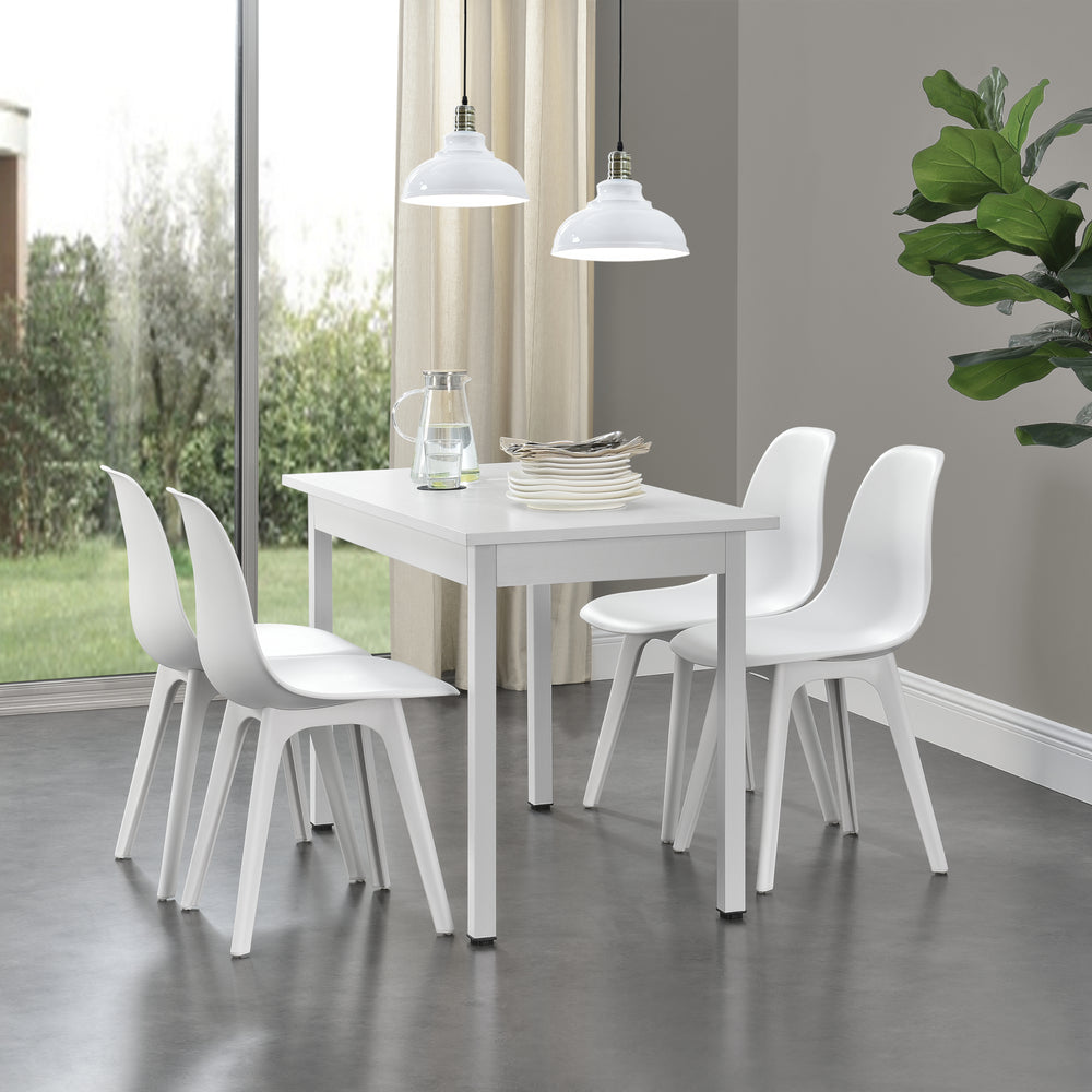 Gruppo pranzo Horten 5 pz. Tavolo 120x60 cm bianco [en.casa] - premiumXL