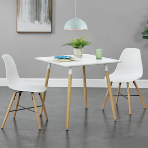 Tavolo da pranzo Hessen 80x80x74 cm Bianco Opaco in quadrato e rotondo en.casa