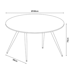 Tavolo Fitjar da Sala Pranzo Piano in Effetto Cemento - Varie Misure [en.casa]
