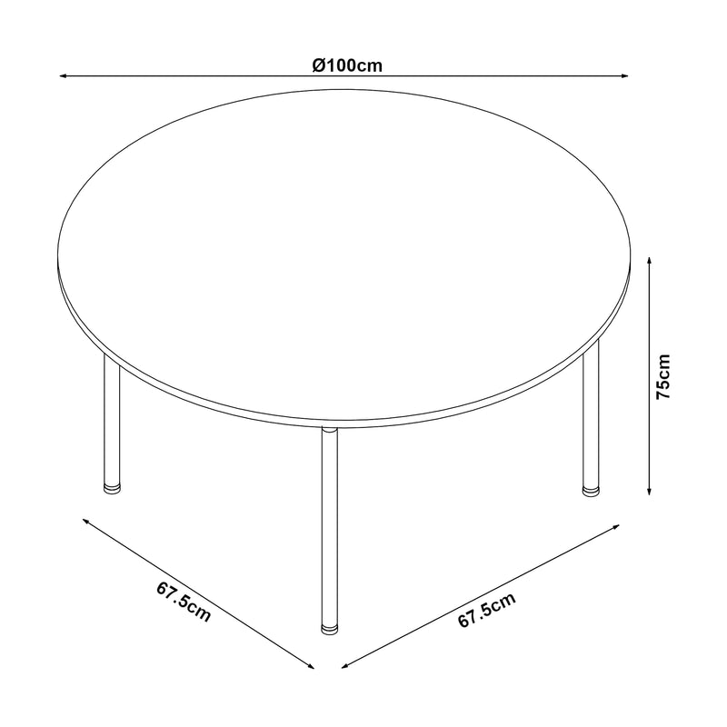Schizzo in scala Tavolo da Sala Pranzo Hemnes Effetto Rovere - Varie Misure [en.casa] 