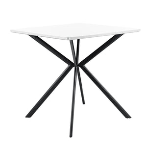Tavolo da Pranzo con Piano Quadrato e Gambe di Design in Metallo [en.casa] 