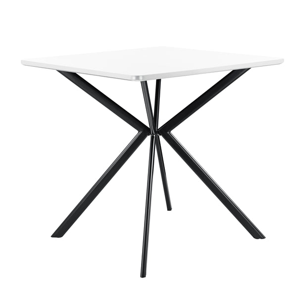 Tavolo da Pranzo con Piano Quadrato e Gambe di Design in Metallo [en.casa] 