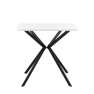 Tavolo da Pranzo con Piano Quadrato e Gambe di Design in Metallo [en.casa] 