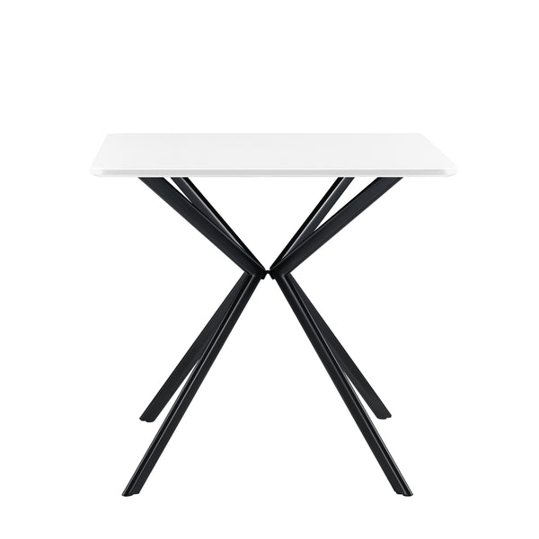Tavolo da Pranzo con Piano Quadrato e Gambe di Design in Metallo [en.casa] 
