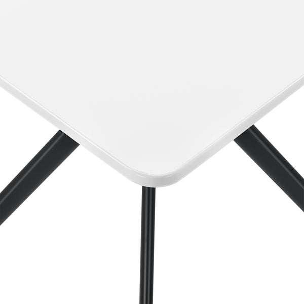 Tavolo da Pranzo con Piano Quadrato e Gambe di Design in Metallo [en.casa] 