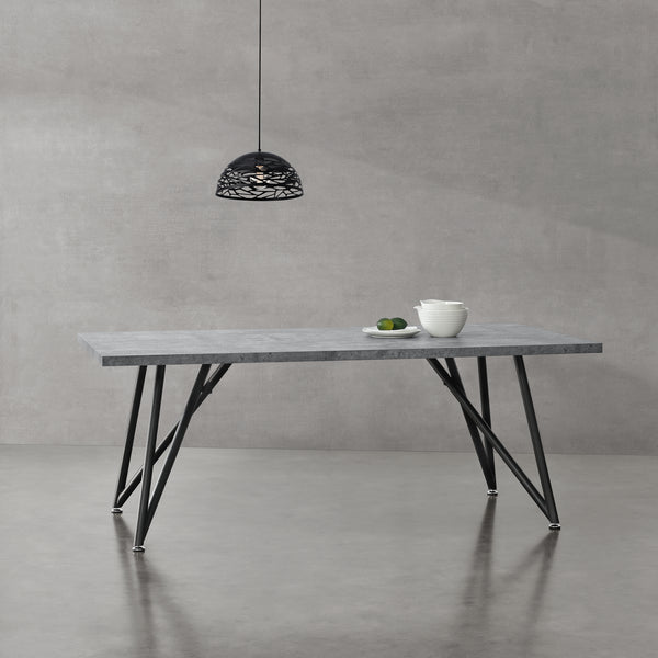 Tavolo da Pranzo (LuxLaxA) 200x100x76 cm Tavolo da Cucina Fino a 8 Posti - Gambe di Design in Acciaio Nero e Piano Tavolo in MDF - Vari Colori