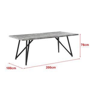 Tavolo da Pranzo (LuxLaxA) 200x100x76 cm Tavolo da Cucina Fino a 8 Posti - Gambe di Design in Acciaio Nero e Piano Tavolo in MDF - Vari Colori