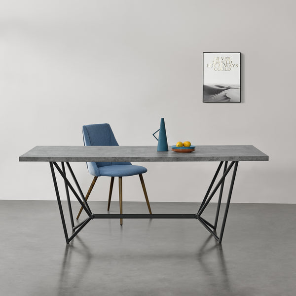 Tavolo da Sala Pranzo (LuxLaxA) 200x100x76 cm Tavolo da Cucina Fino a 8 Posti - Gambe di Design in Acciaio Nero e Piano Tavolo in MDF - Vari Colori