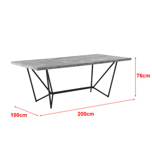 Tavolo da Sala Pranzo (LuxLaxA) 200x100x76 cm Tavolo da Cucina Fino a 8 Posti - Gambe di Design in Acciaio Nero e Piano Tavolo in MDF - Vari Colori