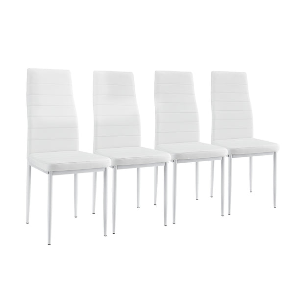 Set da Sala da Pranzo Tavolo con 4 Sedie Gambe in Acciaio Rivestimento in Similpelle [en.casa]