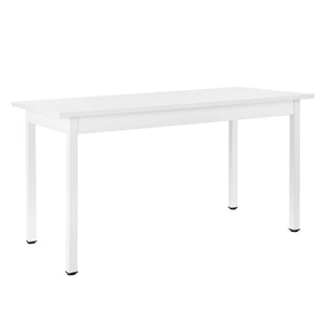 Set Sala da Pranzo Bjerkvik Tavolo 140x60 cm e 6 Sedie Imbottite Rivestimento in Similpelle [en.casa] 