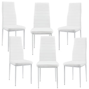 Set Sala da Pranzo Bjerkvik Tavolo 140x60 cm e 6 Sedie Imbottite Rivestimento in Similpelle [en.casa] 