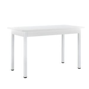 [en.casa] Arredo Sala da Pranzo Tavolo 120 x 60 x 75 cm MDF con 4 Sedie Imbottite 96 x 43 x 52 cm Acciaio Poliestere Grigio