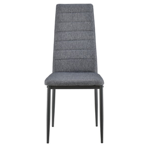 [en.casa] Arredo Sala da Pranzo Tavolo 120 x 60 x 75 cm MDF con 4 Sedie Imbottite 96 x 43 x 52 cm Acciaio Poliestere Grigio