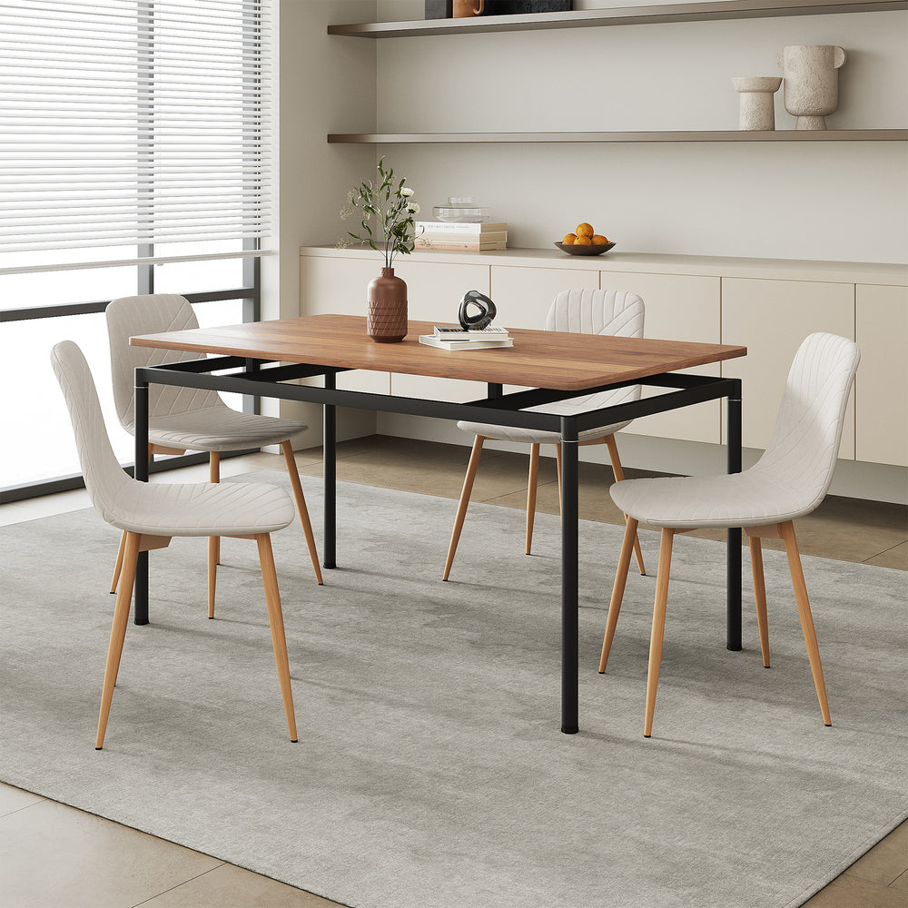 Set da Pranzo Hemnes Tavolo 140x80 cm con 4 Sedie [en.casa]