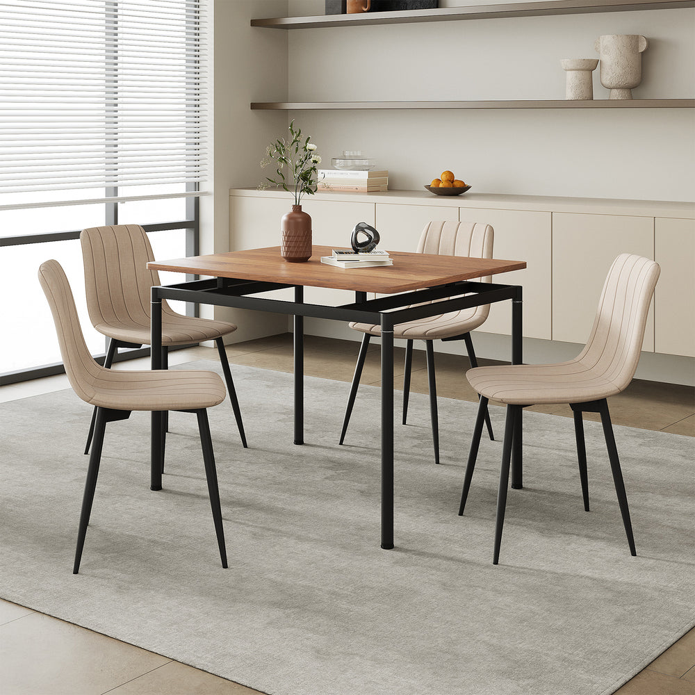 Gruppo pranzo Hemnes 5 pezzi effetto quercia/marrone chiaro [en.casa]