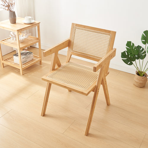 Sedia da pranzo Asikkala 79x50x50cm bambù/effetto rattan [en.casa] - premiumXL