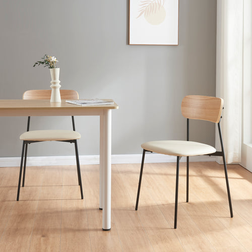 Sedia da pranzo Jyväskylä set da 2 78x45x48 cm beige [en.casa] - premiumXL
