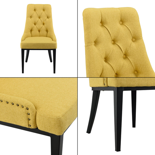 Sedia Chester con Schienale Alto Trapuntato [en.casa] 
