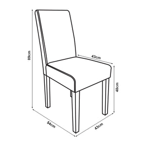 Set Hamburg Sedie da Sala Pranzo con Rivestimento in Tessuto [en.casa]